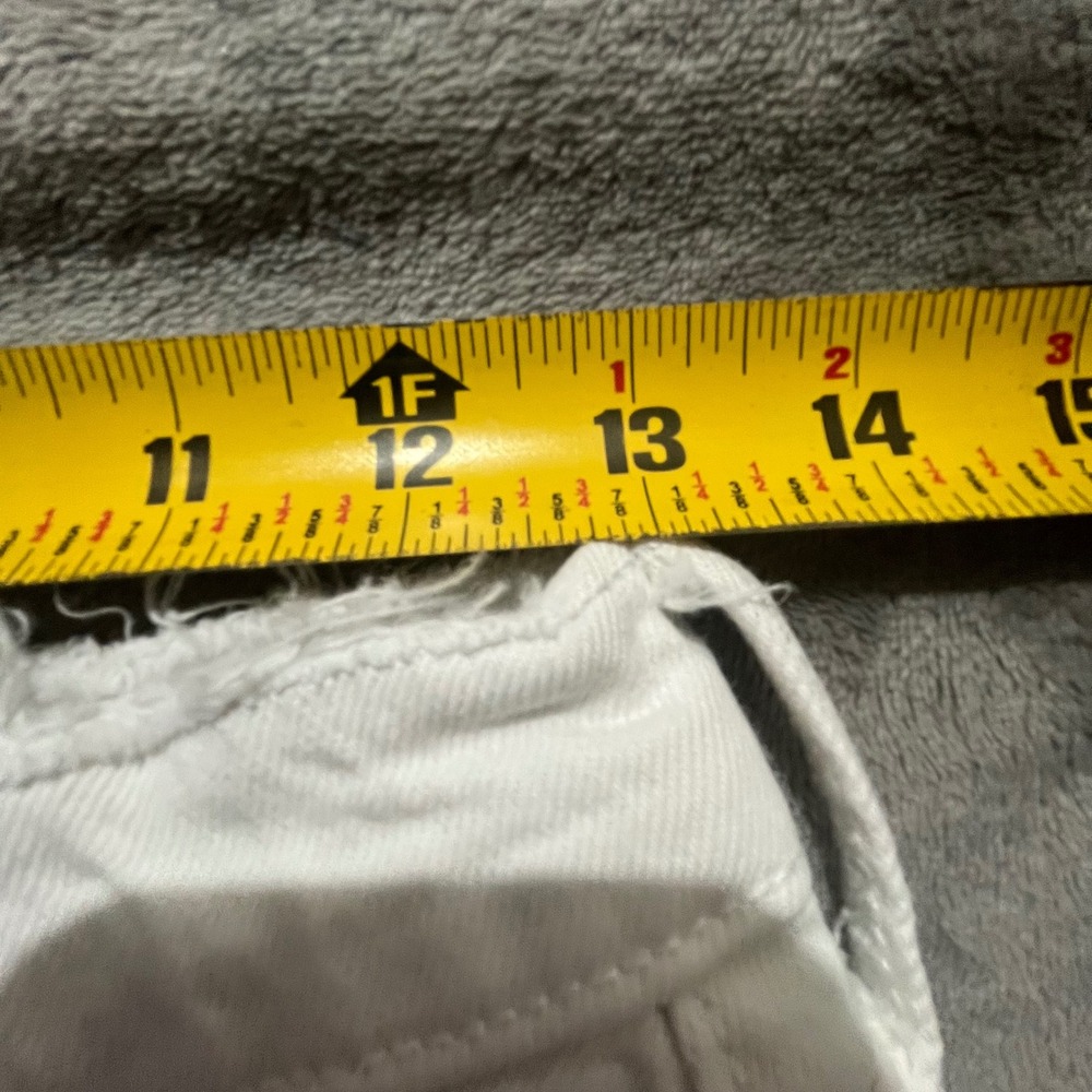 Abercrombie & Fitch Mom Shorts Womens 27/4 White Curve Love High Rise Distressed - Picture 4 of 5